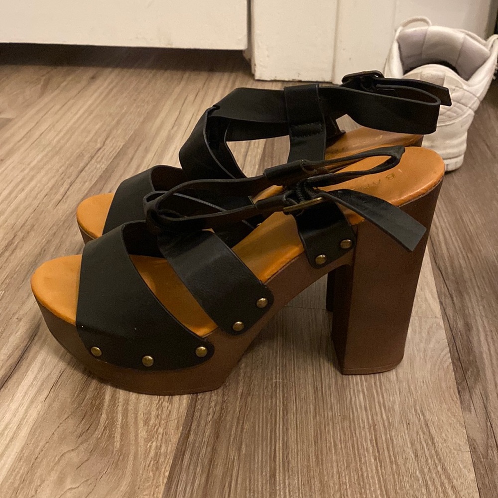 Black Bamboo Heels
